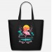 Flamingo Art Black Eco-Friendly Tote Bag